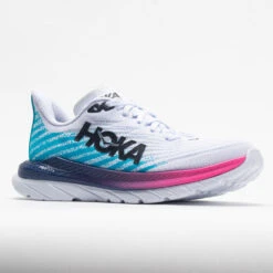 HOKA Mach 5 Women's White/Scuba Blue -Comfort Shoes Store 048542 5