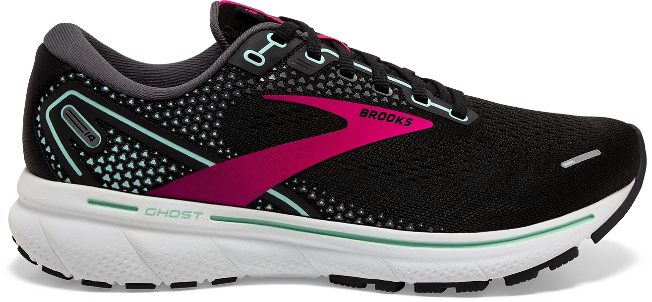 BROOKS Women's Ghost 14 (013 - Black/Pink/Yucca) 1 BROOKS Women's Ghost 14 (013 - Black/Pink/Yucca)