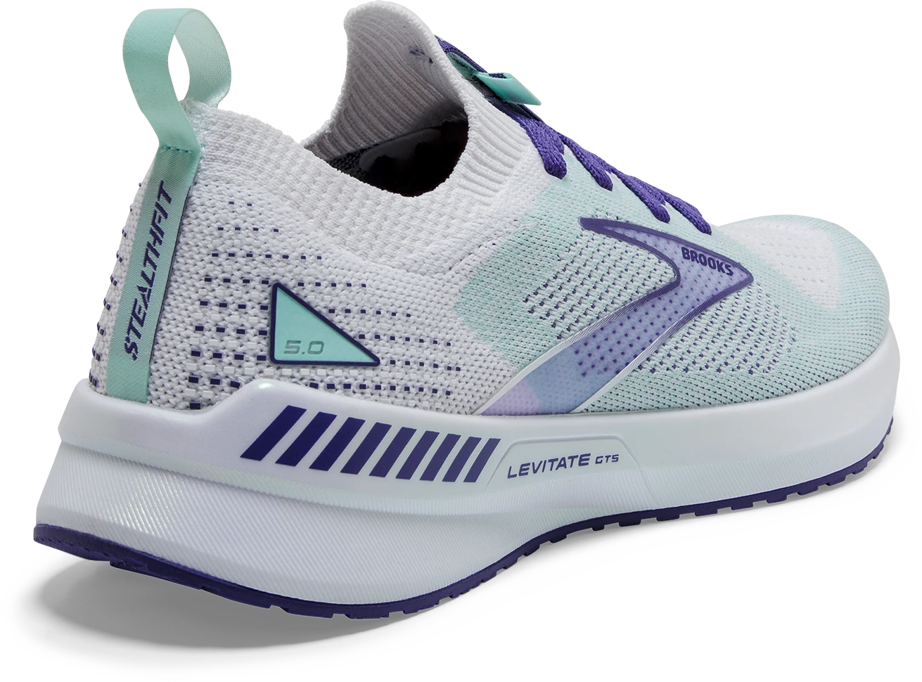 BROOKS Women’s Levitate Stealthfit GTS 5 (127 - White/Navy Blue/Yucca) 4 BROOKS Women’s Levitate Stealthfit GTS 5 (127 - White/Navy Blue/Yucca) - Image 4