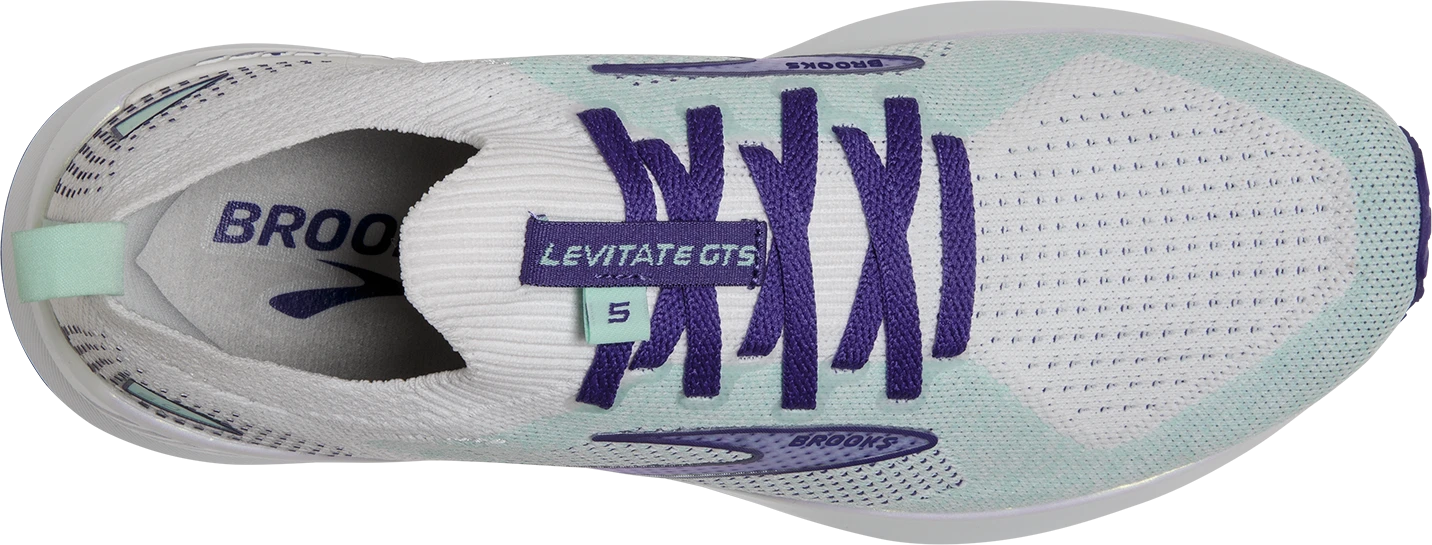 BROOKS Women’s Levitate Stealthfit GTS 5 (127 - White/Navy Blue/Yucca) 5 BROOKS Women’s Levitate Stealthfit GTS 5 (127 - White/Navy Blue/Yucca) - Image 5