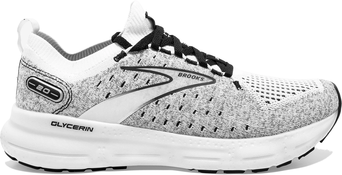 BROOKS Men’s Glycerin Stealthfit 20 (135 - White/Grey/Black) 1 BROOKS Men’s Glycerin Stealthfit 20 (135 - White/Grey/Black)